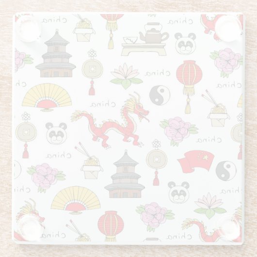 China-Symbolmuster Glasuntersetzer (Rückseite)