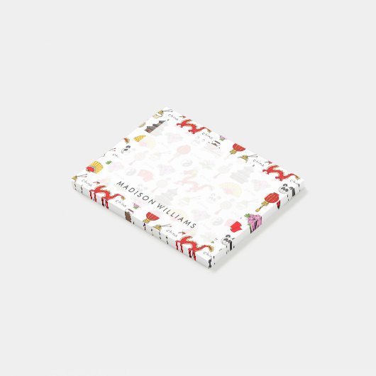 China-Symbolmuster Post-it Klebezettel (angewinkelt)