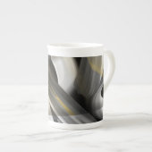 China Tasse Abstrakt Art Schwarz-weiß Gold (Vorderseite Rechts)