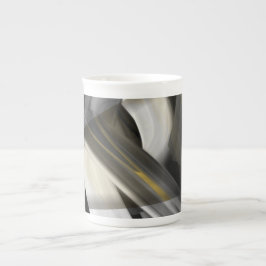 China Tasse Abstrakt Art Schwarz-weiß Gold