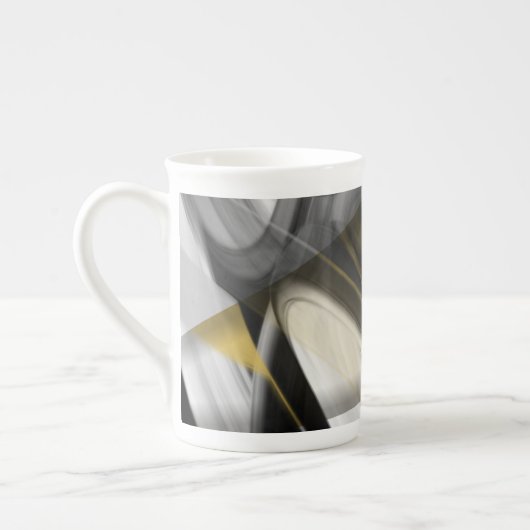 China Tasse Abstrakt Art Schwarz-weiß Gold (Links)