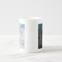 China Tasse Manchester UK Night Day Skyline