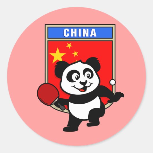 China Tischtennis Panda Runder Aufkleber (Vorderseite)