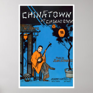 China Town Asien Welt Reise Vintage Reiseplakat Poster