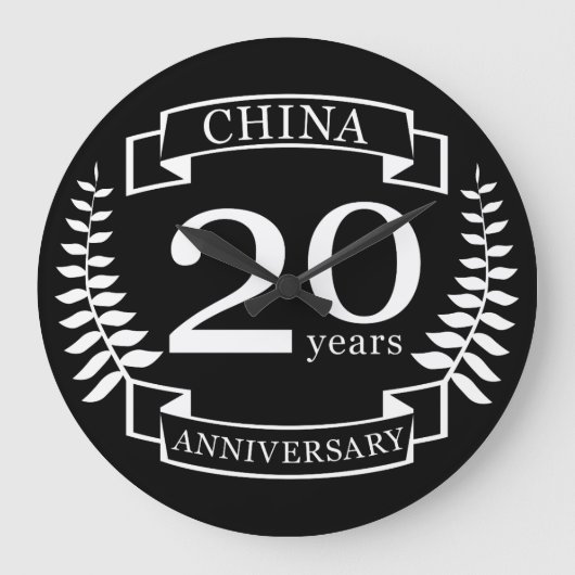China Traditional wedding anniversary 20 years Große Wanduhr (Vorderseite)