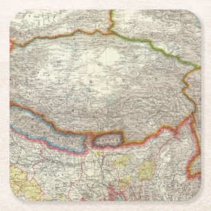 China und Tibet Rechteckiger Pappuntersetzer