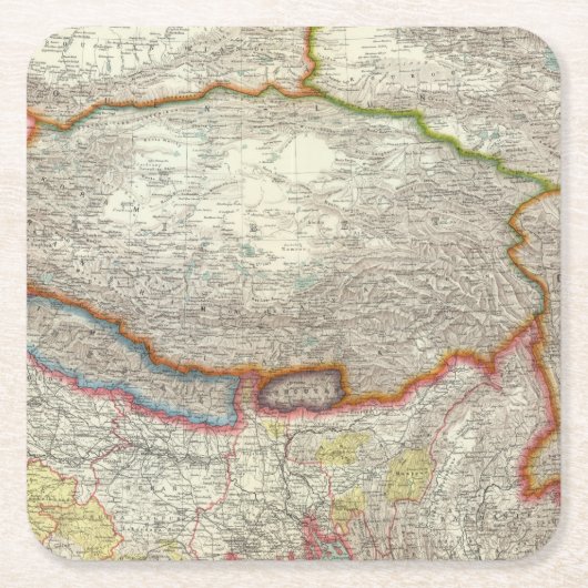 China und Tibet Rechteckiger Pappuntersetzer (Vorderseite)