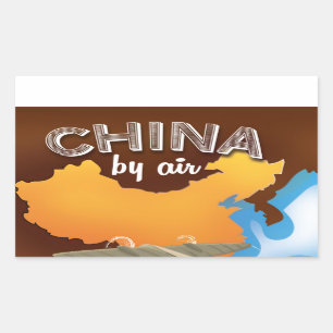 China Vintage Travel Poster Rechteckiger Aufkleber