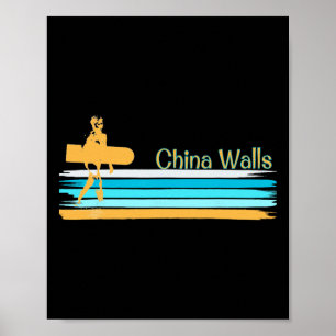 China Walls Oahu Hawaii Paipo Bauch Boardsurfen Su Poster