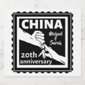 China zum 20. Hochzeitstag Bierflaschenetikett (Einzelnes Label)