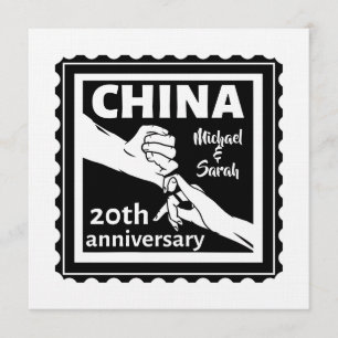 China zum 20. Hochzeitstag Einladung