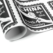 China zum 20. Hochzeitstag Geschenkpapier (Rolleneckpunkt)
