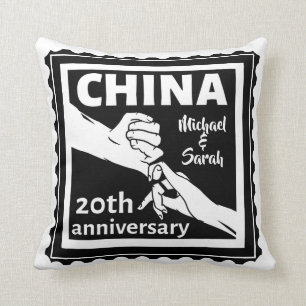 China zum 20. Hochzeitstag Kissen