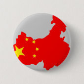 Chinaflaggenkarte Button (Vorderseite)