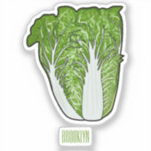 Chinakohl-Cartoon Aufkleber (Vorderseite)