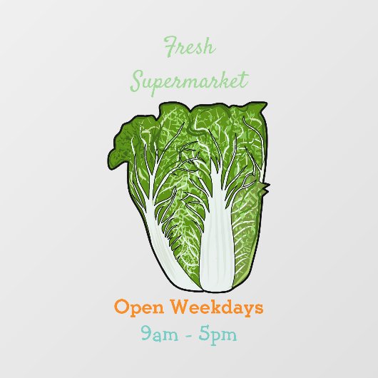 Chinakohl-Cartoon Fensteraufkleber (Blatt)