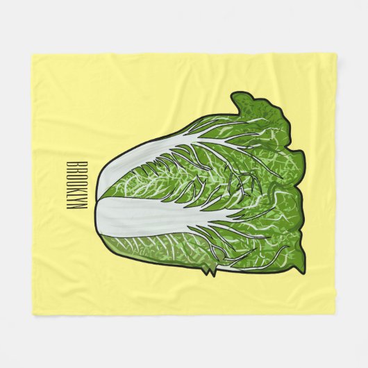 Chinakohl-Cartoon Fleecedecke (Vorderseite (Horizontal))