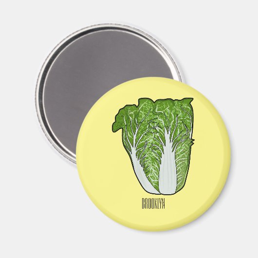 Chinakohl-Cartoon Magnet (Vorderseite/Rückseite)