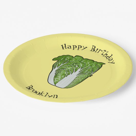 Chinakohl-Cartoon Pappteller (Schrägansicht)