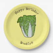 Chinakohl-Cartoon Pappteller (Vorderseite)