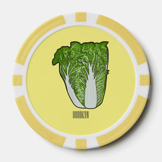 Chinakohl-Cartoon Pokerchips (Vorderseite)