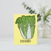 Chinakohl-Cartoon Postkarte (Stehend Vorderseite)