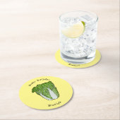 Chinakohl-Cartoon Runder Pappuntersetzer (Vor Ort)