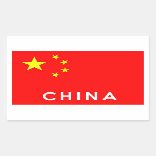 Chinalandflaggen-Symbolnamentext Rechteckiger Aufkleber