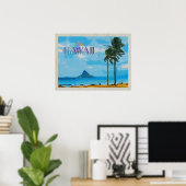 Chinaman's Hat Hawaii Vintage Travel Poster (Heimbüro)