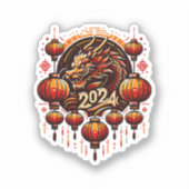 Chinas neues Jahr 2024 Aufkleber (Vorderseite)