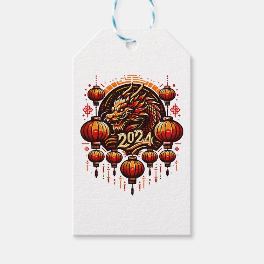 Chinas neues Jahr 2024 Geschenkanhänger (Vorderseite)