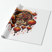 Chinas neues Jahr 2024 Geschenkpapier (Ungerollt)