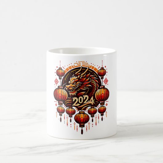 Chinas neues Jahr 2024 Kaffeetasse (Mittel)