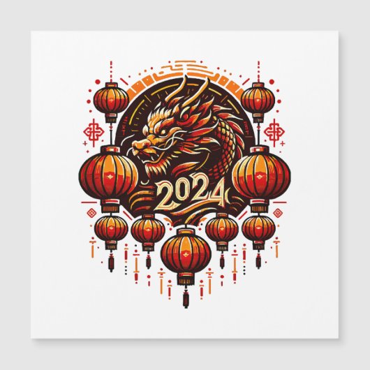 Chinas neues Jahr 2024 Magnetkarte (Vorderseite)