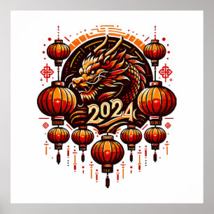 Chinas neues Jahr 2024 Poster