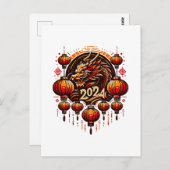 Chinas neues Jahr 2024 Postkarte (Vorne/Hinten)