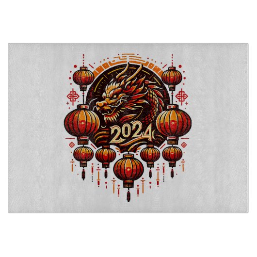 Chinas neues Jahr 2024 Schneidebrett (Vorderseite)