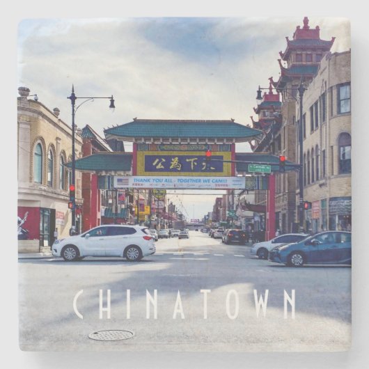 Chinatown Chicago Stone Untersetzer (Vorderseite)