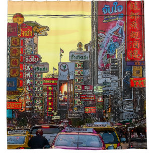 Chinatown in Bangkok Thailand - Alteres Foto Duschvorhang