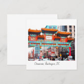 Chinatown in Washington, DC. Dankeskarte (Vorne/Hinten)