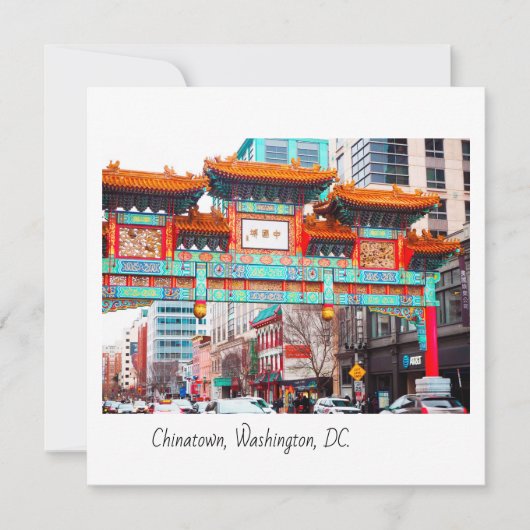 Chinatown in Washington, DC. Dankeskarte (Vorderseite)