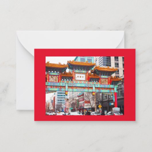 Chinatown in Washington DC. Mitteilungskarte (Vorderseite)