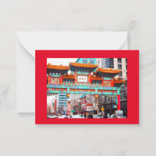 Chinatown in Washington DC. Mitteilungskarte