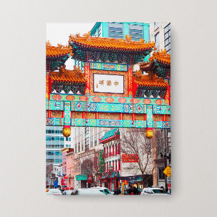 Chinatown in Washington DC. USA Button