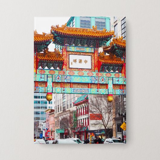 Chinatown in Washington DC. USA Button (Vorderseite)