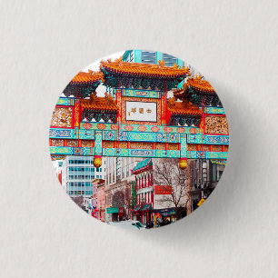 Chinatown in Washington DC. USA Button