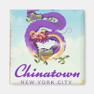 Chinatown New York City Vintage-Plakat Magnet