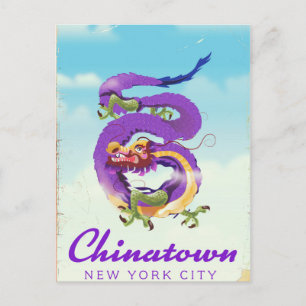 Chinatown New York City Vintage Poster Postkarte
