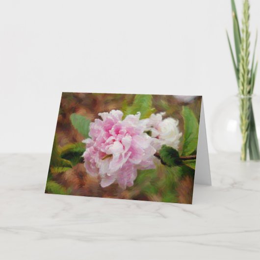 Chince Blossom Gouache Art Note Card Karte (Vorderseite)