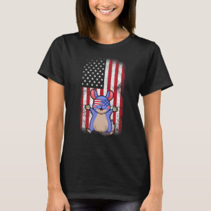 Chinchilla American Flag Boys Girls Damen Vier T-Shirt